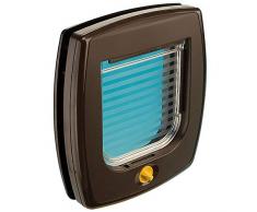 Ferplast Portina per Cani Piccoli e Gatti SWING 3 Gattaiola Porta Basculante,Installazione Universale,Entrata e Uscita Controllabile 4 Vie,Tunnel Parziale,Marrone(Brown) ,22.5 x 5 x 25.2 cm