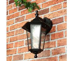 Applique da parete Paris Lanterna elegante nera vintage stile rustico E27 impermeabile IP44 perfetta per esterni: cortile, balcone e giardino