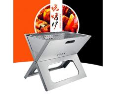 HuiHang Portatile, Campeggio allaperto, Mobile Barbecue a Carbone griglia Colonna griglia griglia in Acciaio Inox, Ampia Area Barbecue