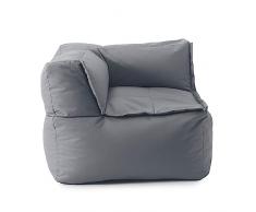 Lumaland Poltrona a sacco modulare, resistente allacqua, per interni ed esterni, per giardino e interni, facile da estendere, 81 x 81 x 70 cm, colore grigio