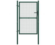 Lechnical Cancello di Recinzione per Giardino Recinzione Giardino Cancelletto Giardino Recinzioni Giardino Esterno Cancello per Recinzione in Acciaio 100x150 cm Verde