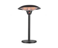 blumfeldt Loras - Stufa a Infrarossi, Radiatore da Esterni, Potenza: 2100 Watt, 3 Livelli: 900/1200/2100 Watt, Doppia Spirale Riscaldante in Carbonio, IR ComfortHeat, Nero