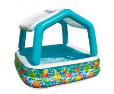Intex 57470 - Piscina Gonfiabile con Parasole, 157 x 157 x 122 cm, Multicolore