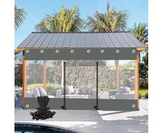 Tenda da Esterno Trasparente Telo Impermeabile In PVC da 0,5mm Pannelli Laterali Pergolati Trasparenti con Porta con Cerniera, per Veranda, Gazebo, Patio, Personalizzabile ( Colore : LxH , Dimensione