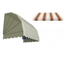 Generico Tenda da Sole Modello CAPPOTTINA a 4 Raggi Realizzata in Tessuto Acrilico Giovanardi, Struttura Bianca (150 x 80 cm) (Marrone)