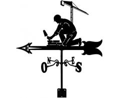 WENCY Banderuola da Lavoro in Acciaio Inossidabile Retro Durevole Indicatore di direzione del Vento Banderuola in Metallo Creativo Paletto da Giardino Strumento di misurazione segnavento