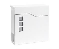 Cassetta postale di design V20 vano portagiornale montaggio a parete bianco