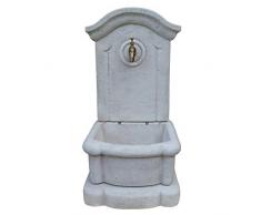 Stone Art & More - Fontana da parete Siena, in pietra con marmo, resistente al gelo, altezza 101 cm, made in Italy
