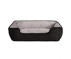 lionto Letto Cani 2 in 1 Cuscino Cani Cestino Cani, (L) 110x80 cm Nero/Grigio