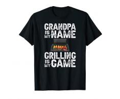 Uomo Maestro del fumatore della griglia del barbecue della griglia del nonno Maglietta