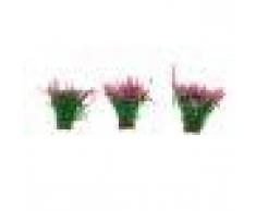 Homyl 3 Pezzi Fiori di Arbusto Artificiale Realistico Ornamento Perl Modello di Costruzione - Rosso