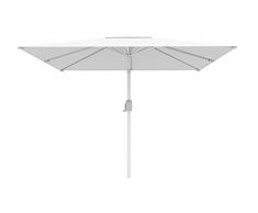 PARAMONDO interpara Ombrellone da giardino e balcone 3 x 3 m (quadrato/bianco) / Telaio (argento)