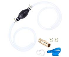 DRADERCH Pompa a Mano per Gasolio Pompa a Sifone di Benzina Pompa per Travaso Liquidi Manuale Portatile Pompa di Trasferimento di Carburante di Emergenza con Tubo Sifone 2M per Olio Acqua Tosaerba