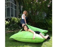 Pouf XXL per esterni e interni, lavabile, impermeabile, con sacco interno (verde mela)