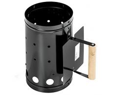TecTake Contenitore per carbone barbecue BBQ camino per accendere carbonella nero
