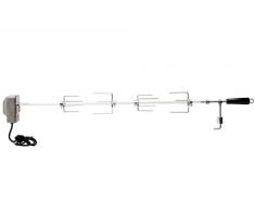 BBQ-TORO Set di spiedini per griglia 100 cm Incluso 4X Aghi per Carne e Motore in Acciaio Inox, 220V - 240V, girarrosto Elettrico, spiedo Universale