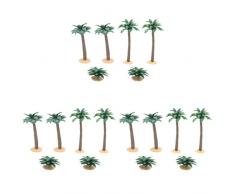 YARNOW 18 Pz Acquario Scenario Cespugli Misti Decorativo Ferrovia Partito Pentole E Bambini Ferrovia Simulazione Artigianato da Costruzione Mini Decor Cespuglio di Cocco Diorama Hawaiano