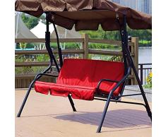 Altalena per esterni Sedia a 3 posti Cuscino impermeabile di ricambio Coprisedile per altalena Coprisedile per altalena per patio Esterno per patio Giardino cortile(rosso)