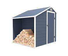 Casetta in Resina da Giardino Gardiun Sylvana A- 3,92 m² con Legnaia Esterni 204x192x204 cm Antracite