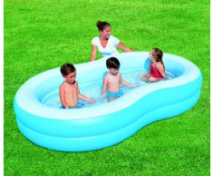 Bestway 54117 - Piscina Family a Otto con 2 Anelli, 262 x 157 x 46 cm, Blu