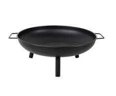 Braciere XXL in acciaio su 3 piedi – Ø 80 cm – Braciere in nero con 2 manici – braciere da giardino – braciere da falò in ferro da giardino