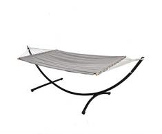 AMANKA Amaca Doppia con Struttura a 120kg - 200x120 Supporto da Esterno in Metallo - Telaio Giardino