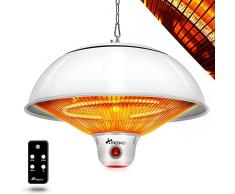 TRESKO Riscaldatore ad infrarossi per soffitto 1500W | Riscaldatore elettrico | Riscaldatore per patio per interni ed esterni | Stufa Elettrica Terrazza (Bianco)