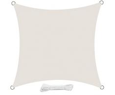 swift Vela Ombreggiante Impermeabile 4x4 m Quadrata Protezione Anti Raggi UV Tenda a Vela, Telo Tenda da Sole a Vela per Esterno, Giardino & Gazebo, Beige