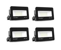 Onforu 4 Pezzi 35W Faretto LED da Esterno, IP66 Impermeabile, 5000K Bianca Fredda, 3000Lumen, Proiettori da Esterno per Cortile, Giardino, Garage, Tetto, Terrazza