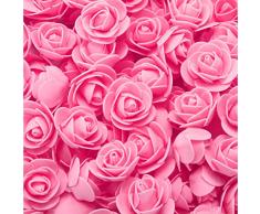 Trsnzul Fiori Artificiali 144 Pezzi Rosa in Schiuma Fiori in Schiuma Rose Finte Schiuma Fiori Artificiali Rose in Schiuma con Stelo Rose Finte per Decorazioni Bouquet da Sposa Bouquet di Rose