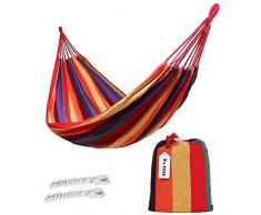 ValueHall allaperto in morbido cotone tessuto brasiliano amaca doppia ampio 2 persona Campeggio amaca da viaggio (Rosso)
