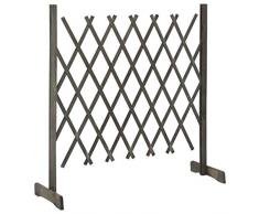 Tidyard Traliccio Estensibile da Giardino in Legno Massello di Abete 120x60 cm/120x90 cm,Recinzione Giardino Legno,Steccato in Legno per Giardino,Traliccio Estensibile Legno