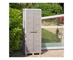 ARMADIO IN PLASTICA PER ESTERNI INTERNI FINTO LEGNO PORTASCOPE GREY