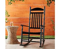 YXX Sedie a Dondolo da Giardino Poltrone A Dondolo Tradizionali in Legno Massello, Adulti Anziani Sedia A Dondolo Reclinabile per Patio Piscina Gazebo Pergola Allaperto, Carico 180KG Interno Esterno