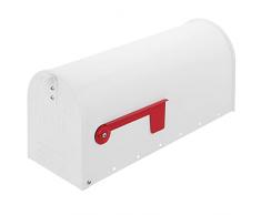 PrimeMatik - Cassetta delle Lettere US Mail in Alluminio per Posta Americano Bianco