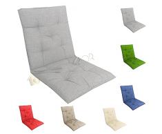 Cuscino Da Panca Giardino Grigio 100x30 Cm: Anti-scivolo Con Lacci