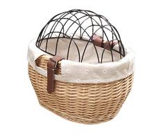 FSDELIV Cestino per Bicicletta Cestino per Bici in Vimini per Animali, Cestino per Bici in Vimini per Cani di Piccola Taglia Cestino per Animali Domestici Cestino Anteriore 30 * 25 * 35 cm