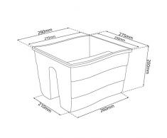 Vaso fioriera per ringhiera, serie Onda, lunghezza 29 cm, colore: bianco