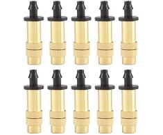10 Pezzo Irrigatore per Irrigazione in Ottone,Ugello Irrigazione Rame,Nebulizzatore in Ottone,Ugello Atomizzatore da Giardino,Utilizzato per Iirrigazione Giardino, Vivaio in Serra, Prato E Frutteto