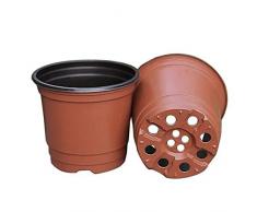KINGLAKE 50 vasi di plastica per Piante, Fiori e per la Semina, di 15 cm di Diametro, Perfetti per Il Giardinaggio