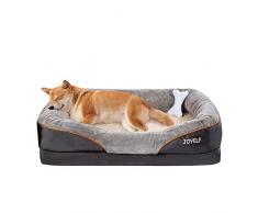 JOYELF Letto per cani in memory foam ortopedico e divano con rivestimento rimovibile e lavabile cuccia per cani di taglia grande e giocattoli squeaker come regalo