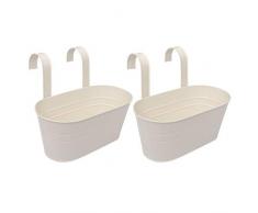 Holibanna 2Pcs Hanging Fioriera Vaso di Fiori Balcone di Fiori Fioriere Secchio di Metallo Giardino Pensile Fioriera per Recinzione Ringhiera Balcone Giardino Decorazione della Casa