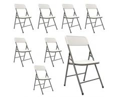 AMANKA 8 Sedie Pieghevoli Fino a 150 kg - Seduta da Giardino e Balcone in Plastica Impermeabile