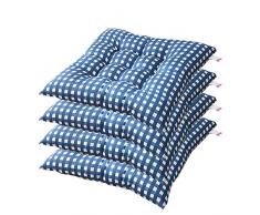 AGDLLYD Cuscino Sedia 40x40,Cuscini da Sedia Trapuntati,Morbido Cuscino per Sedia Cuscino Sedia Cucina da Giardino 40x40x7cm,Disponibile in Tanti Colori Diversi (Blu,4 Pezzi)