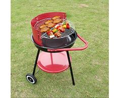 BBQ-- Barbecue Griglia a Carbone Professionale per 2-5 Persone, Utensile Grill Barbecue Carbone Pieghevole per Picnic con Gli Amici Riunione di Famiglia in Balcone e Giardino,75 * 60cm