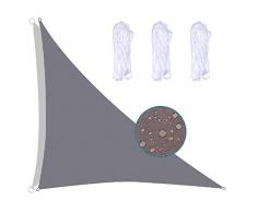 FFDL Ombreggiante Tenda a Vela Triangolare 4X4X5.7M, Versatile Vela Tenda Sicurezza Panno Oxford Compreso Corda di Fissaggio per Verande Grigio