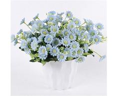 WPHRL 2 mazzi di Fiori Artificiali Fiori Artificiali Margherite Bouquet Fiori di Campo arbusti Verdi cespugli di plastica Giardino Esterno fioriera Decorazione per la Decorazione Domestica (Lago Blu)