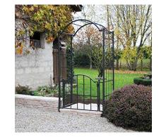 Arco Valvola Classic Garden Portale arco a Rose di giardino in ferro battuto Marrone martellato o grigio antracite 71 x 120 x 228 cm – Grigio Antracite