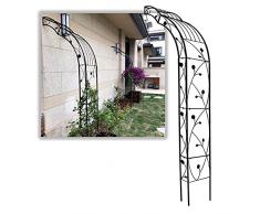 Gnova Stereoscopica Arco per Rose Giardino,Nero Mezzi Lati Arco,Vernice Spray in Ferro battuto antiruggine,Piante Rampicanti Pergolato,75x250 cm,150x250 cm