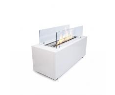 Camino a bioetanolo da terra per interno esterno CARAVAGGIO Bianco L100xP40xH40 cm